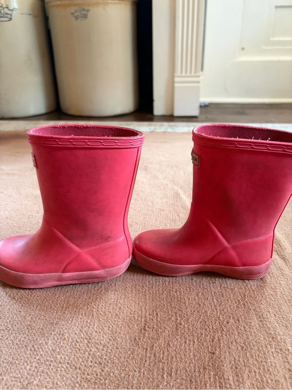 Hunter Kids Red Rubber Rain Boots